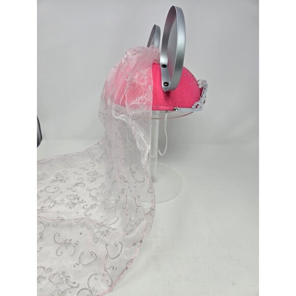 DISNEY PARKS EXCLUSIVE MERCHANDISE PINK & SILVER PRINCESS MOUSE EARS YOUTH OS - Picture 5 of 12